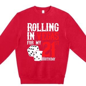 Las Vegas Birthday Party - Rolling in Vegas - 21st Birthday Premium Crewneck Sweatshirt