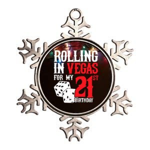 Las Vegas Birthday Party - Rolling in Vegas - 21st Birthday Metallic Star Ornament