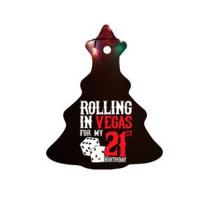 Las Vegas Birthday Party - Rolling in Vegas - 21st Birthday Ceramic Tree Ornament