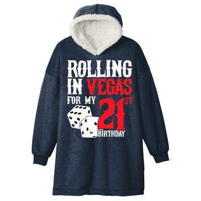 Las Vegas Birthday Party - Rolling in Vegas - 21st Birthday Hooded Wearable Blanket