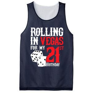 Las Vegas Birthday Party - Rolling in Vegas - 21st Birthday Mesh Reversible Basketball Jersey Tank