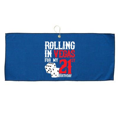 Las Vegas Birthday Party - Rolling in Vegas - 21st Birthday Large Microfiber Waffle Golf Towel