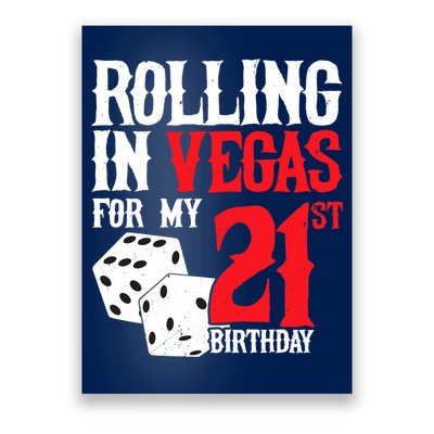 Las Vegas Birthday Party - Rolling in Vegas - 21st Birthday Poster