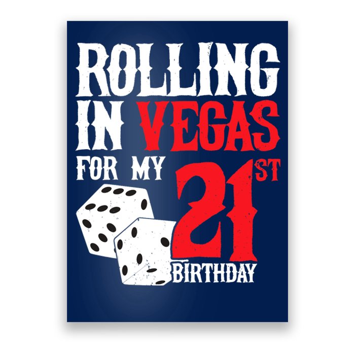 Las Vegas Birthday Party - Rolling in Vegas - 21st Birthday Poster