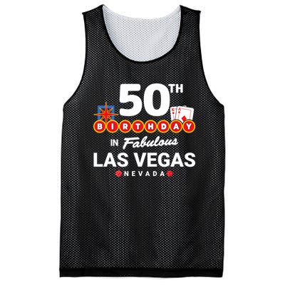 Las Vegas Birthday Party - 50th Birthday - Vegas Birthday Mesh Reversible Basketball Jersey Tank