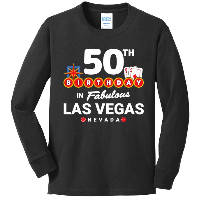 Las Vegas Birthday Party - 50th Birthday - Vegas Birthday Kids Long Sleeve Shirt