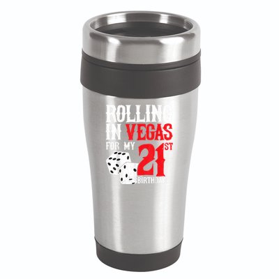 Las Vegas Birthday Party Rolling In Vegas 21st Birthday 16oz Travel Tumbler