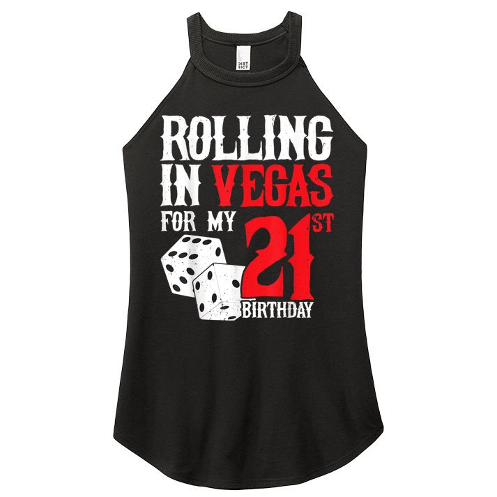 Las Vegas Birthday Party Rolling In Vegas 21st Birthday Women's Perfect Tri Rocker Tank