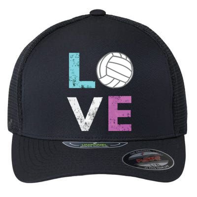 Love Volleyball Best Fun Birthday Gift Flexfit Unipanel Trucker Cap