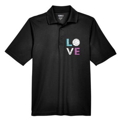 Love Volleyball Best Fun Birthday Gift Men's Origin Performance Piqué Polo