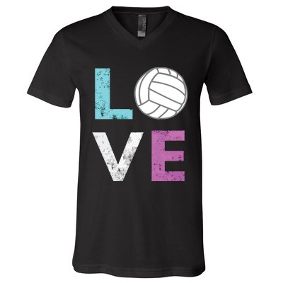 Love Volleyball Best Fun Birthday Gift V-Neck T-Shirt