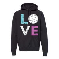 Love Volleyball Best Fun Birthday Gift Premium Hoodie