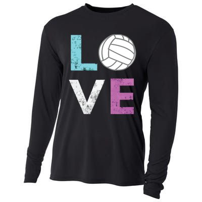 Love Volleyball Best Fun Birthday Gift Cooling Performance Long Sleeve Crew