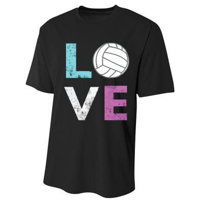 Love Volleyball Best Fun Birthday Gift Performance Sprint T-Shirt