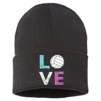 Love Volleyball Best Fun Birthday Gift Sustainable Knit Beanie