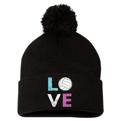 Love Volleyball Best Fun Birthday Gift Pom Pom 12in Knit Beanie