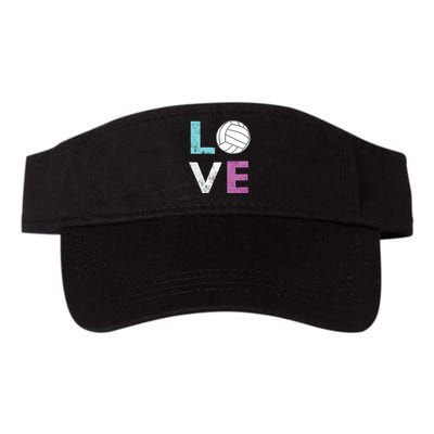 Love Volleyball Best Fun Birthday Gift Valucap Bio-Washed Visor