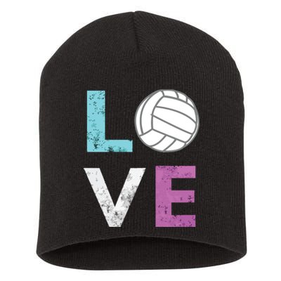 Love Volleyball Best Fun Birthday Gift Short Acrylic Beanie