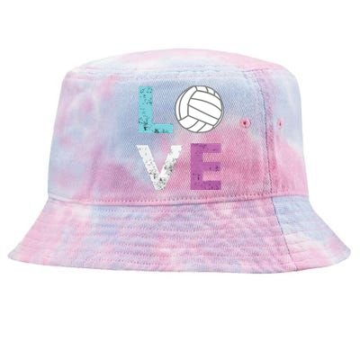 Love Volleyball Best Fun Birthday Gift Tie-Dyed Bucket Hat