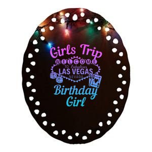 Las Vegas Birthday Party Trip Vegas Birthday Ceramic Oval Ornament