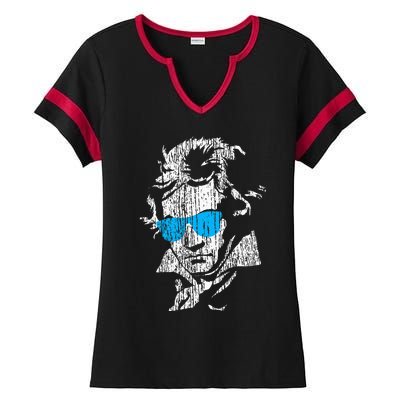 L.U.D.W.I.G Van Beethoven Classical Music Composer Ladies Halftime Notch Neck Tee