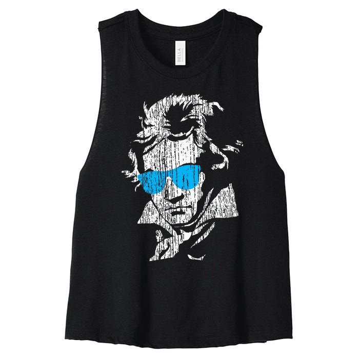 L.U.D.W.I.G Van Beethoven Classical Music Composer Women's Racerback Cropped Tank