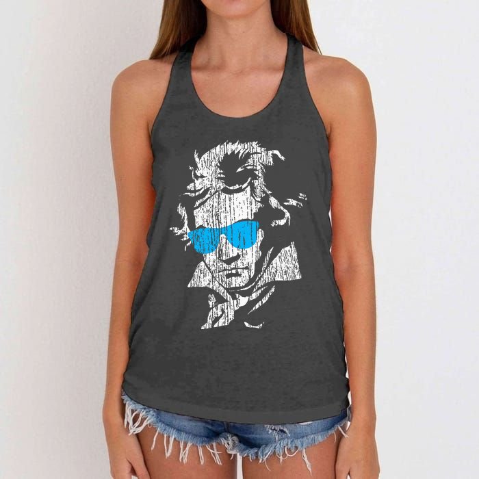 L.U.D.W.I.G Van Beethoven Classical Music Composer Women's Knotted Racerback Tank