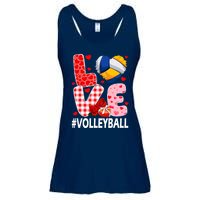 Love Volleyball Ball Heart Shape Red Plaid ValentineS Day Ladies Essential Flowy Tank