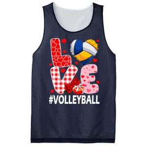 Love Volleyball Ball Heart Shape Red Plaid ValentineS Day Mesh Reversible Basketball Jersey Tank