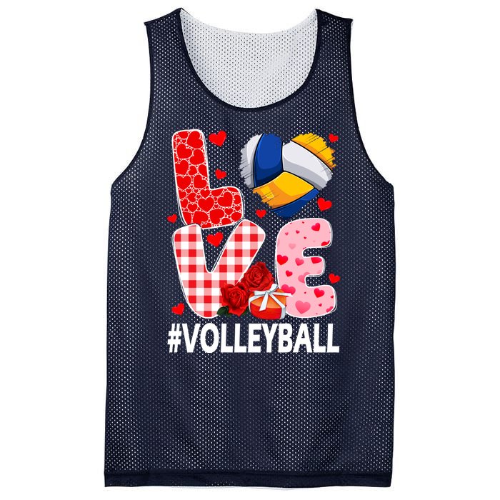 Love Volleyball Ball Heart Shape Red Plaid ValentineS Day Mesh Reversible Basketball Jersey Tank