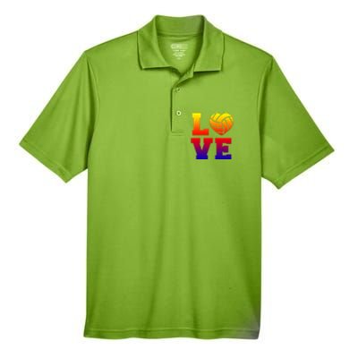 Love Volleyball Cute Gift Men's Origin Performance Pique Polo