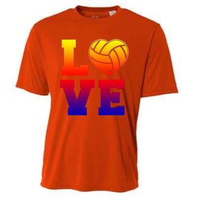 Love Volleyball Cute Gift Cooling Performance Crew T-Shirt