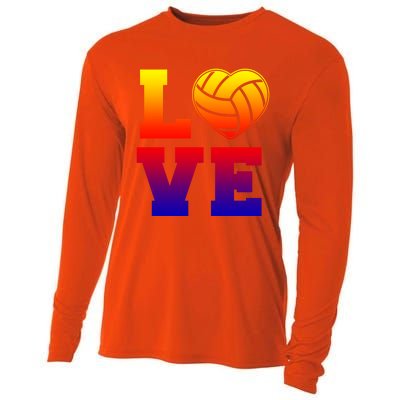 Love Volleyball Cute Gift Cooling Performance Long Sleeve Crew