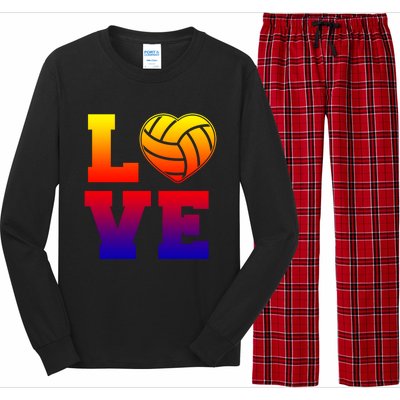 Love Volleyball Cute Gift Long Sleeve Pajama Set