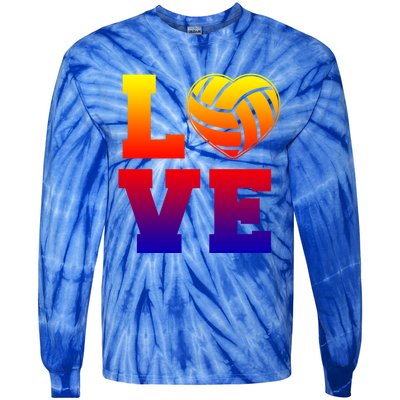 Love Volleyball Cute Gift Tie-Dye Long Sleeve Shirt