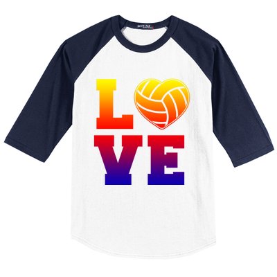 Love Volleyball Cute Gift Baseball Sleeve Shirt