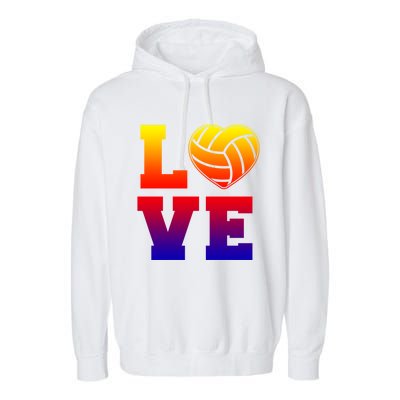 Love Volleyball Cute Gift Garment-Dyed Fleece Hoodie