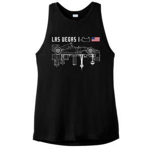 Las Vegas Circuit Us America Formula Racing Race Car Lovers Ladies PosiCharge Tri-Blend Wicking Tank