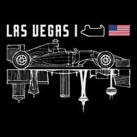 Las Vegas Circuit Us America Formula Racing Race Car Lovers Cooling Performance Crew T-Shirt