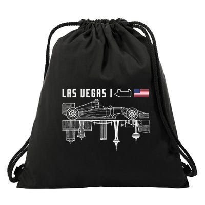 Las Vegas Circuit Us America Formula Racing Race Car Lovers Drawstring Bag