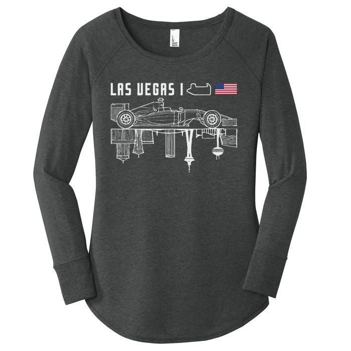 Las Vegas Circuit Us America Formula Racing Race Car Lovers Women's Perfect Tri Tunic Long Sleeve Shirt