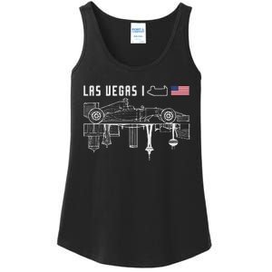 Las Vegas Circuit Us America Formula Racing Race Car Lovers Ladies Essential Tank