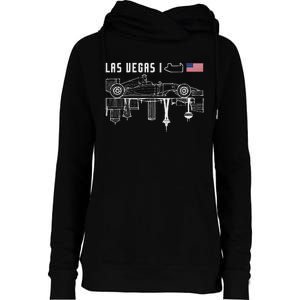 Las Vegas Circuit Us America Formula Racing Race Car Lovers Womens Funnel Neck Pullover Hood