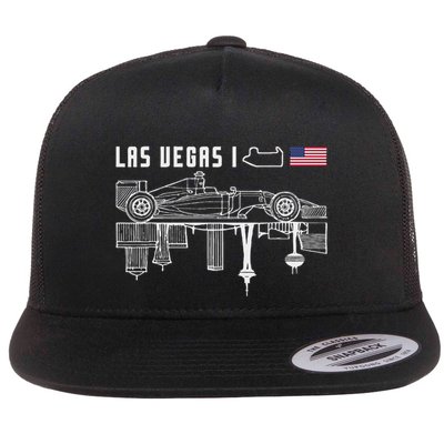 Las Vegas Circuit Us America Formula Racing Race Car Lovers Flatbill Hat