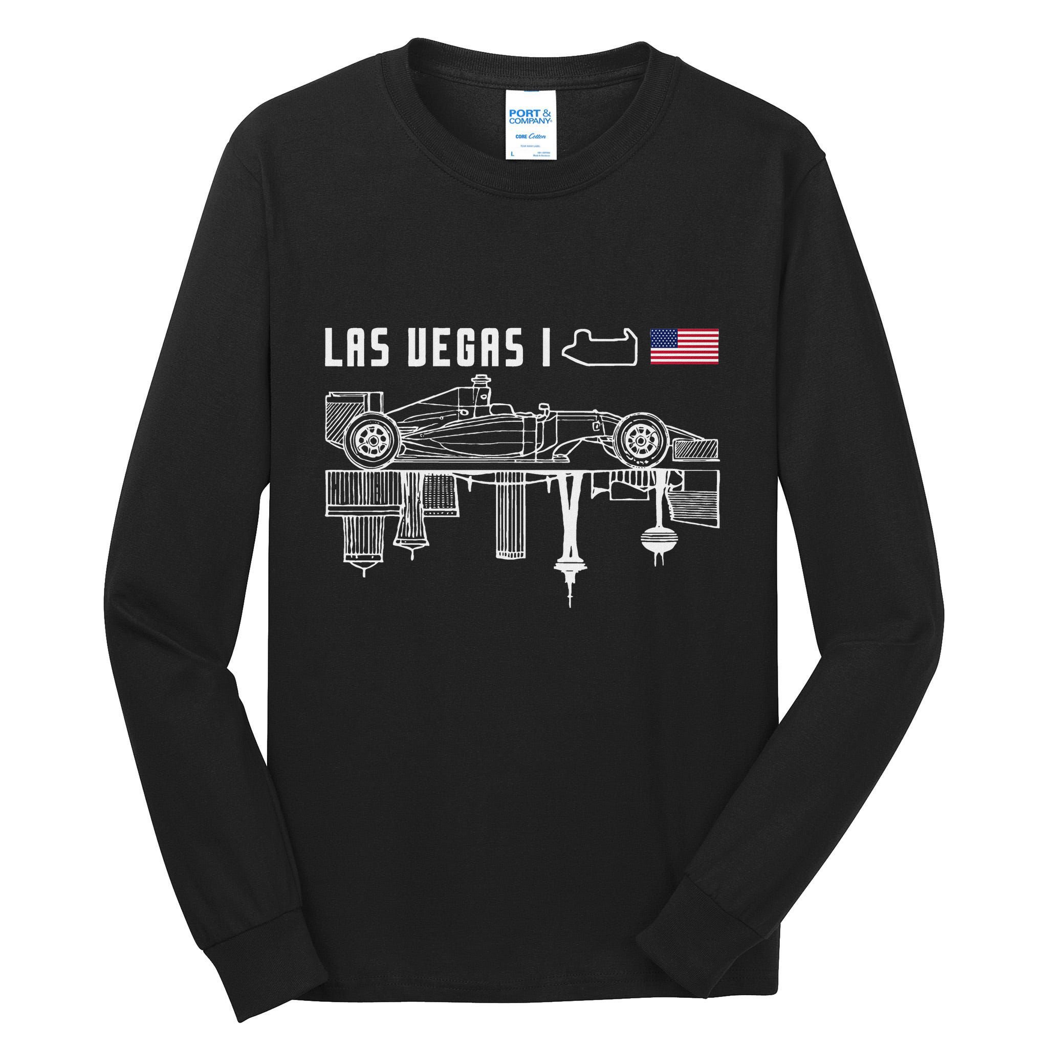 Las Vegas Circuit Us America Formula Racing Race Car Lovers Tall Long Sleeve T-Shirt