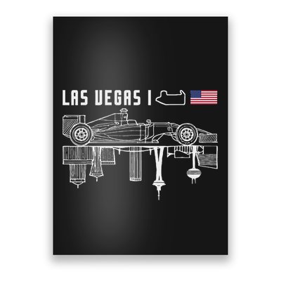 Las Vegas Circuit Us America Formula Racing Race Car Lovers Poster
