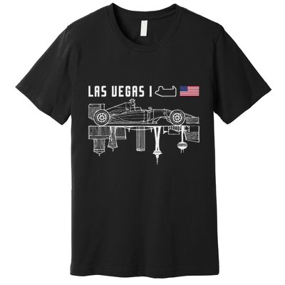 Las Vegas Circuit Us America Formula Racing Race Car Lovers Premium T-Shirt