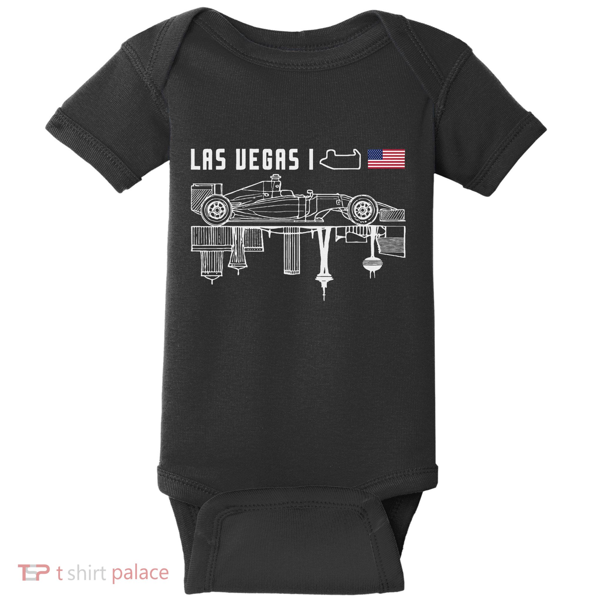 Las Vegas Circuit Us America Formula Racing Race Car Lovers Baby Bodysuit