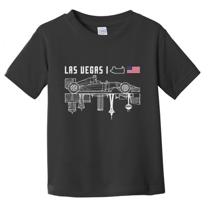 Las Vegas Circuit Us America Formula Racing Race Car Lovers Toddler T-Shirt