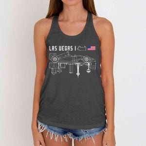 Las Vegas Circuit Us America Formula Racing Race Car Lovers Women's Knotted Racerback Tank